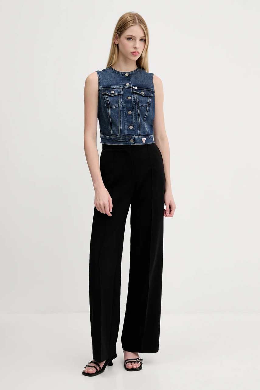 Джинсовый жилет Guess Originals однобортный W5YN71 D4H1D