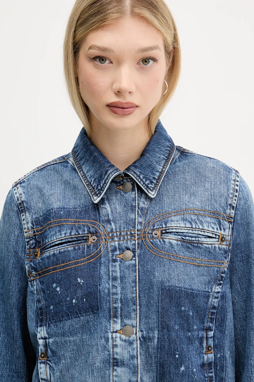 Τζιν μπουφάν Guess Originals HARRINGTON χρώμα: μπλε, W5YN69 D5R01 φωτογραφία