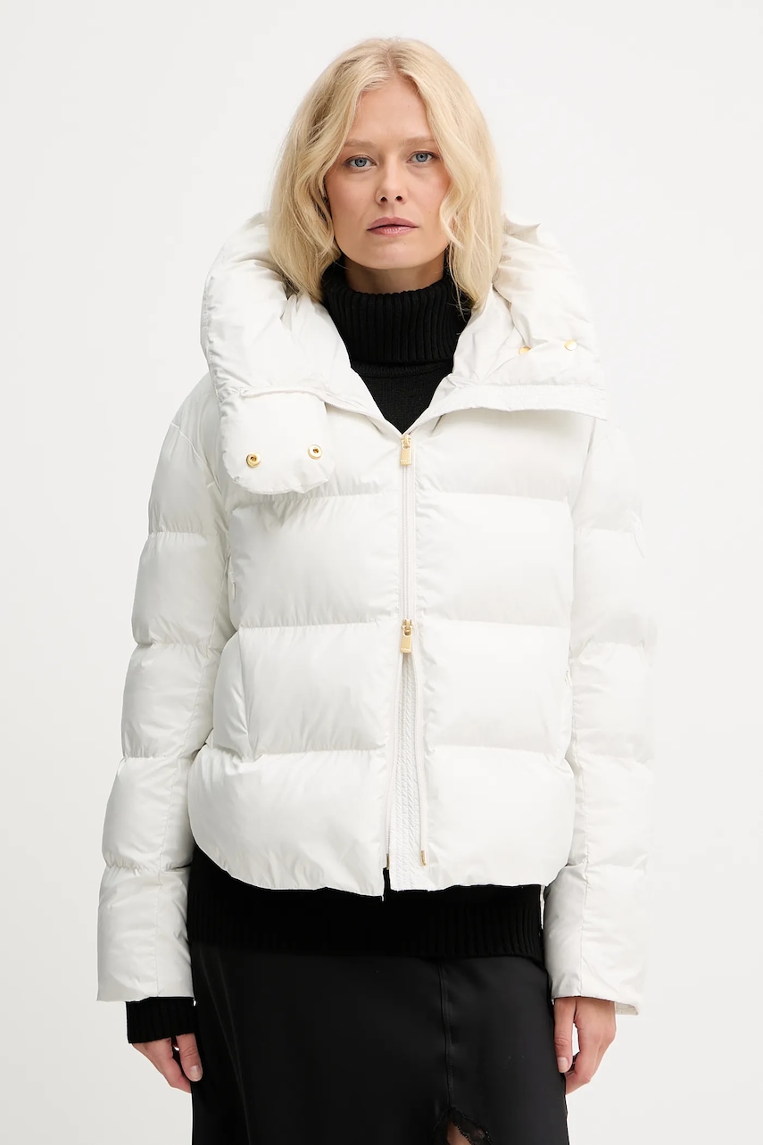 Levně Bunda Pinko béžová barva, zimní, oversize, 101602 A2P6