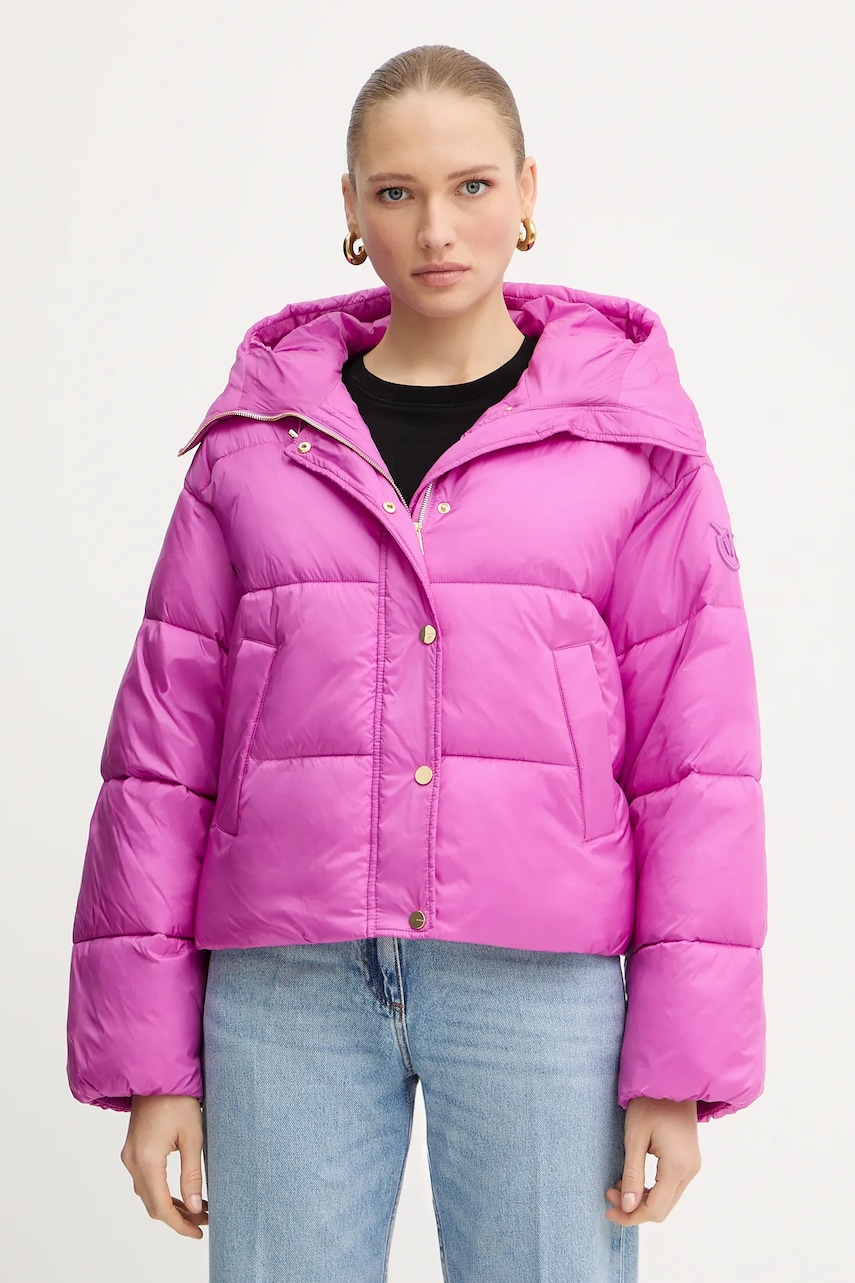 Levně Bunda Pinko růžová barva, zimní, oversize, 105656 A2TF