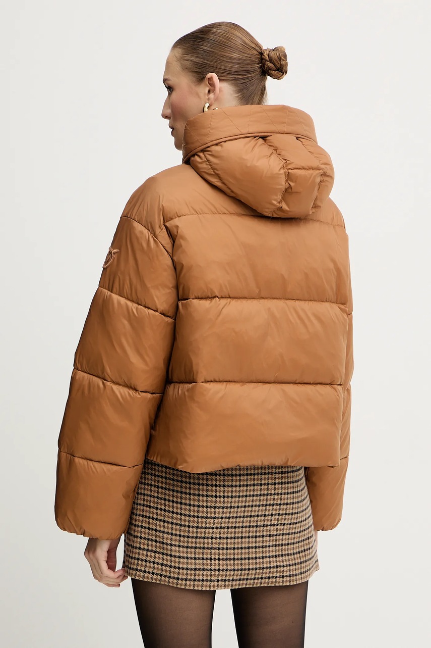 Μπουφάν Pinko χρώμα: καφέ, 105656 A2TF φωτογραφία