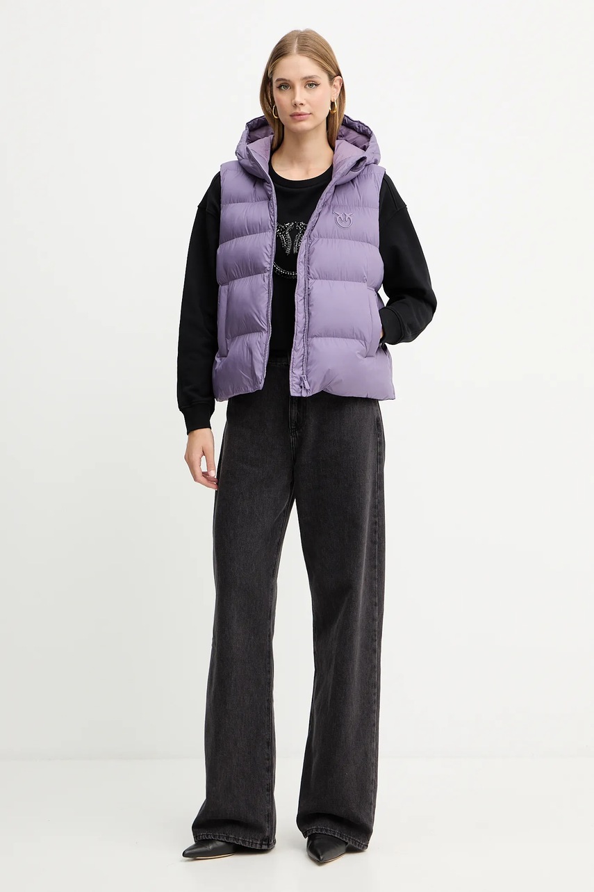 Безрукавка Pinko цвет фиолетовый зимняя 105477 A2P6