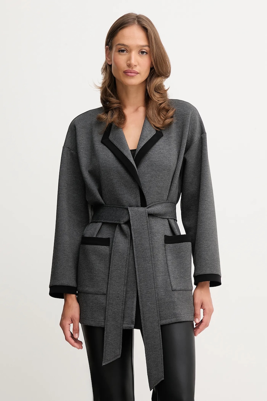 Joseph Ribkoff colanți de casă din amestec de lână culoare gri pentru femei 253223