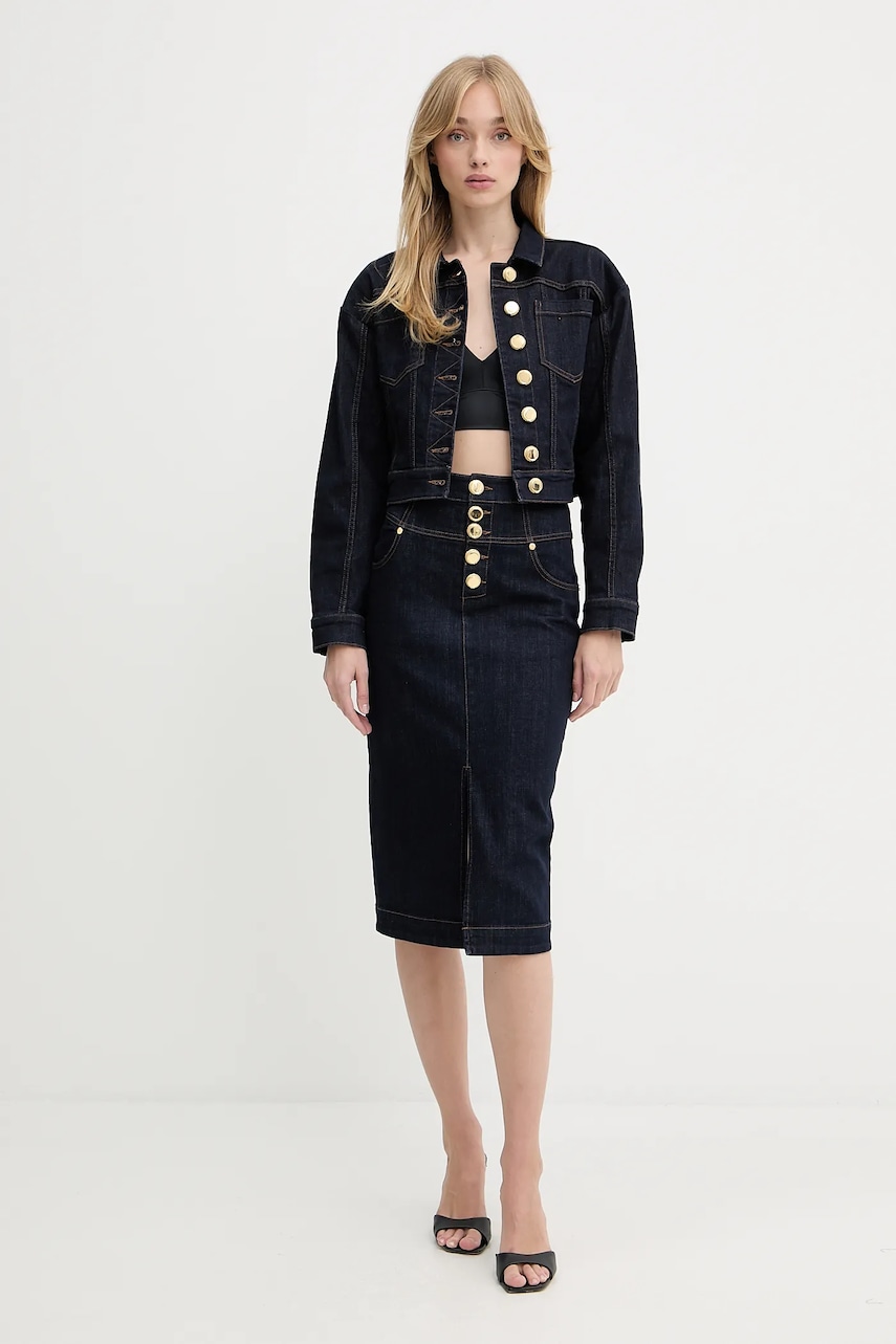 Джинсовая куртка Marciano Guess KYLIE цвет синий демисезонная oversize 5YGN10 7347A Джинсовая куртка Marciano Guess KYLIE цвет синий демисезонная oversize 5YGN10 7347A