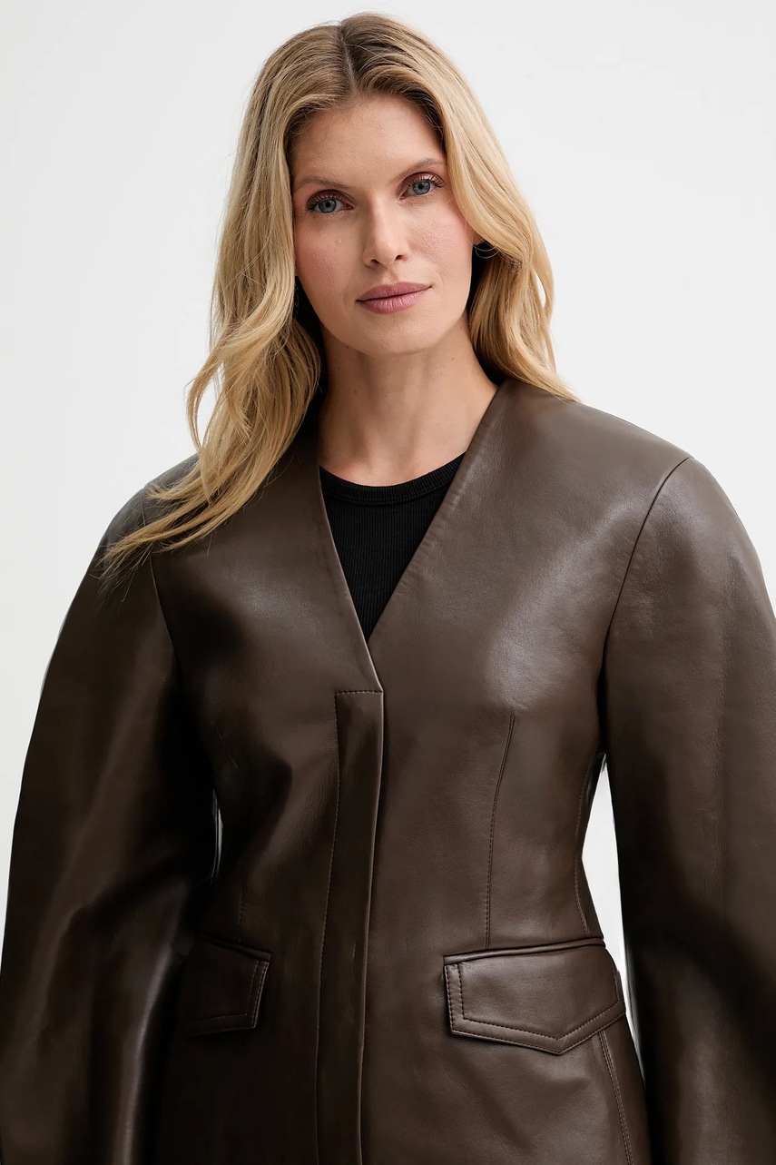 Μπουφάν Nanushka χρώμα: καφέ, NW25PFJK14878 φωτογραφία