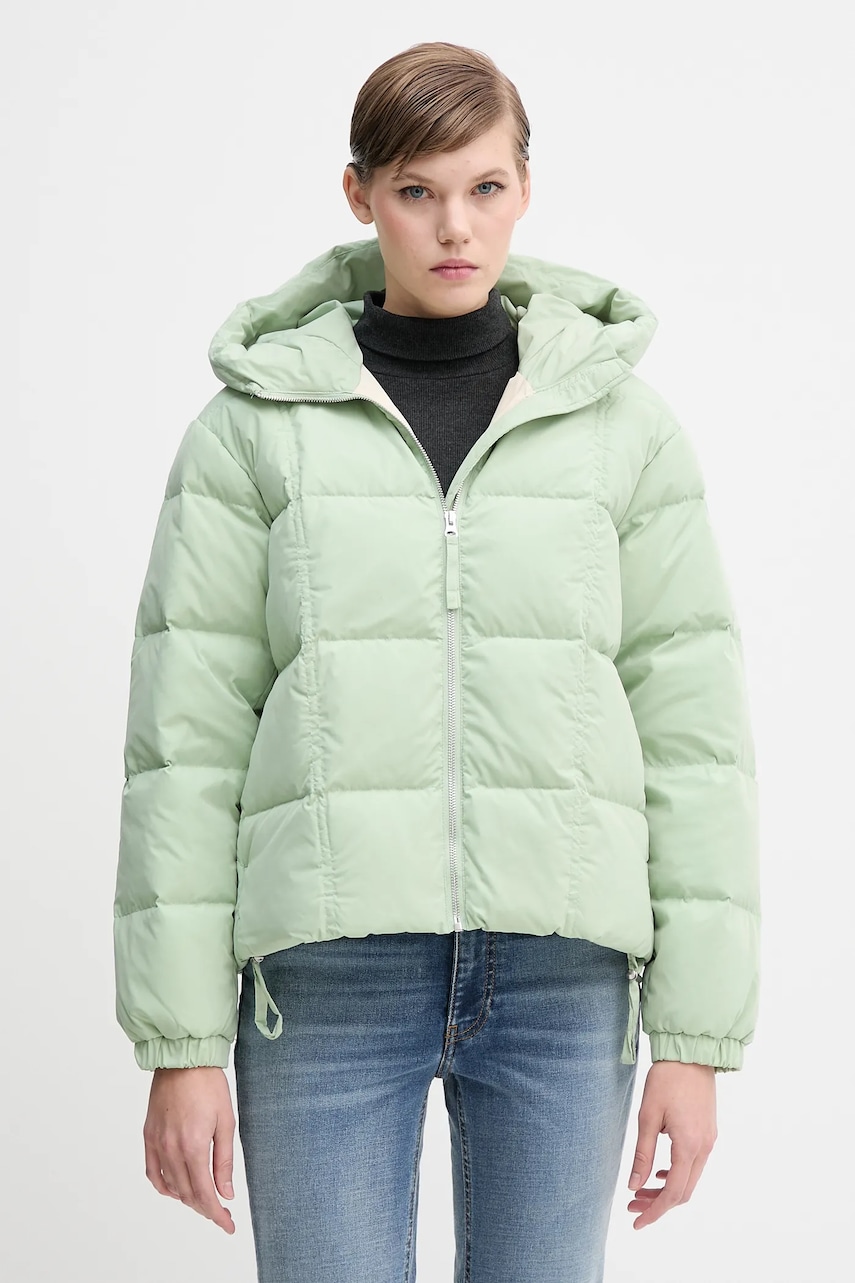 United Colors of Benetton geacă de puf culoarea verde, de iarna, oversize, 22T6DN086