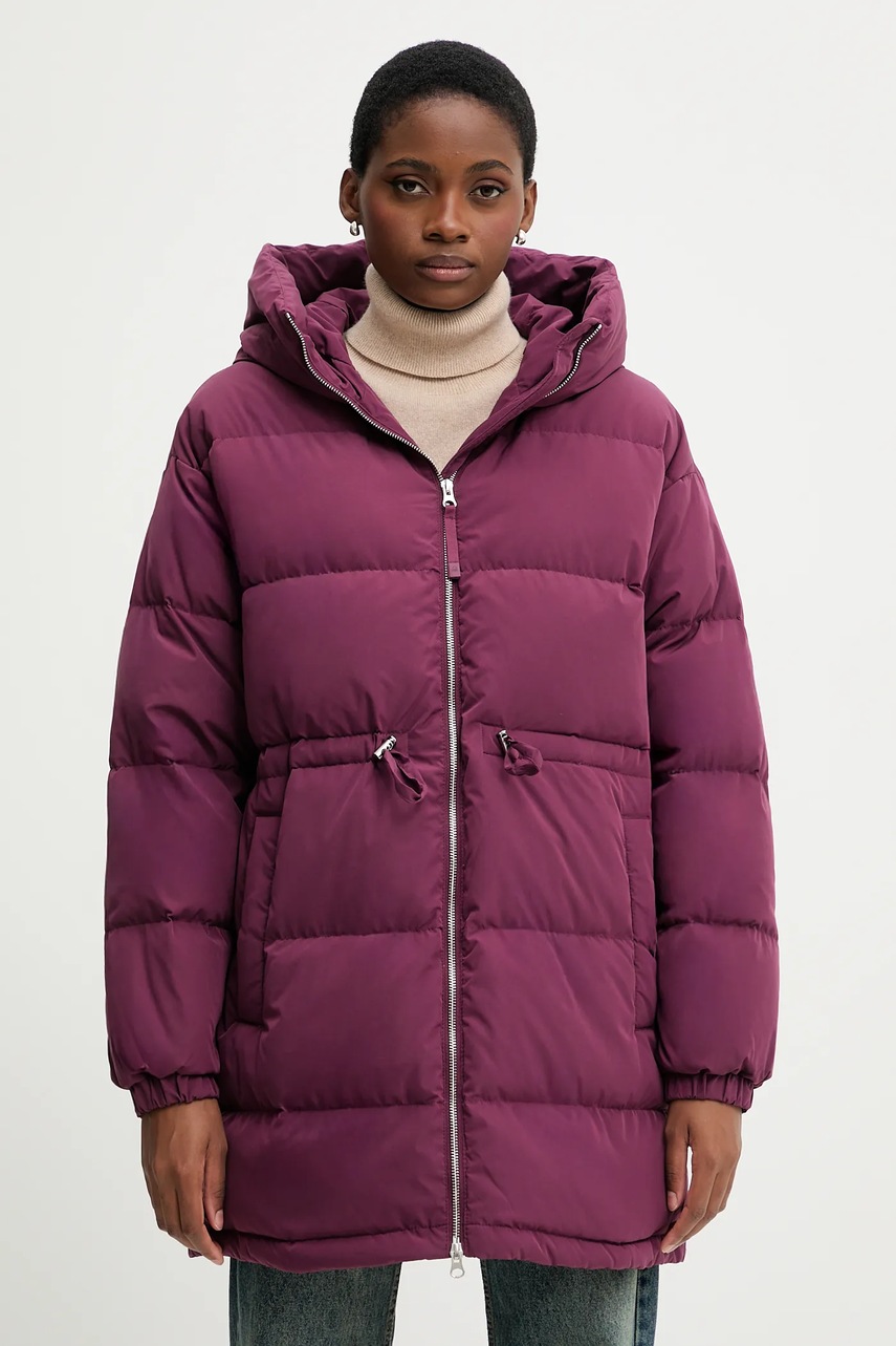 Levně Péřová bunda United Colors of Benetton fialová barva, zimní, oversize, 22T6DN087