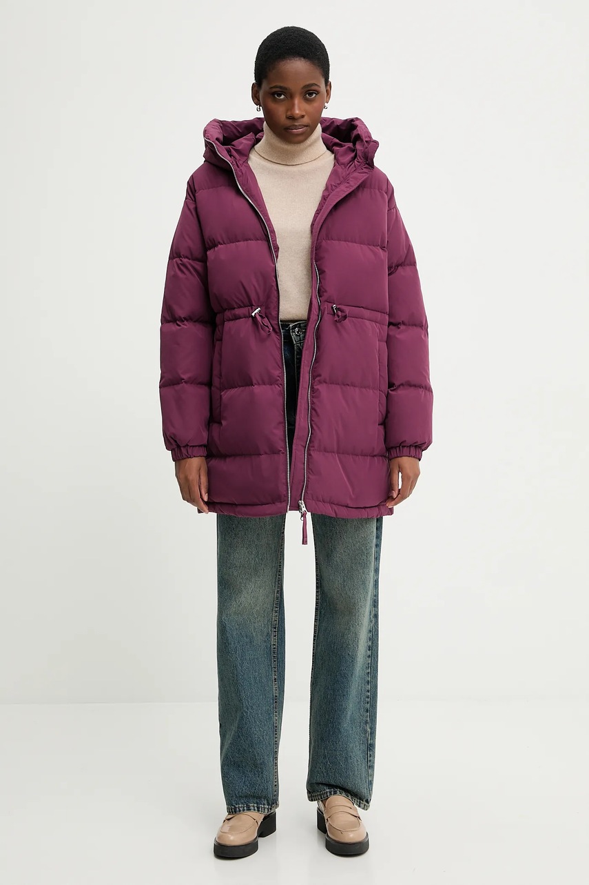 Пуховая куртка United Colors of Benetton цвет фиолетовый зимняя oversize 22T6DN087