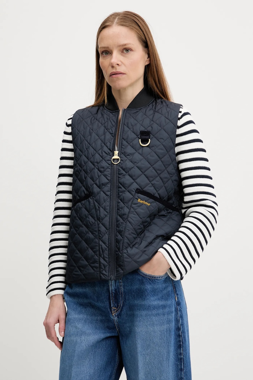 Barbour vestă ROSALIE culoarea bleumarin, de tranziție, LGI0200
