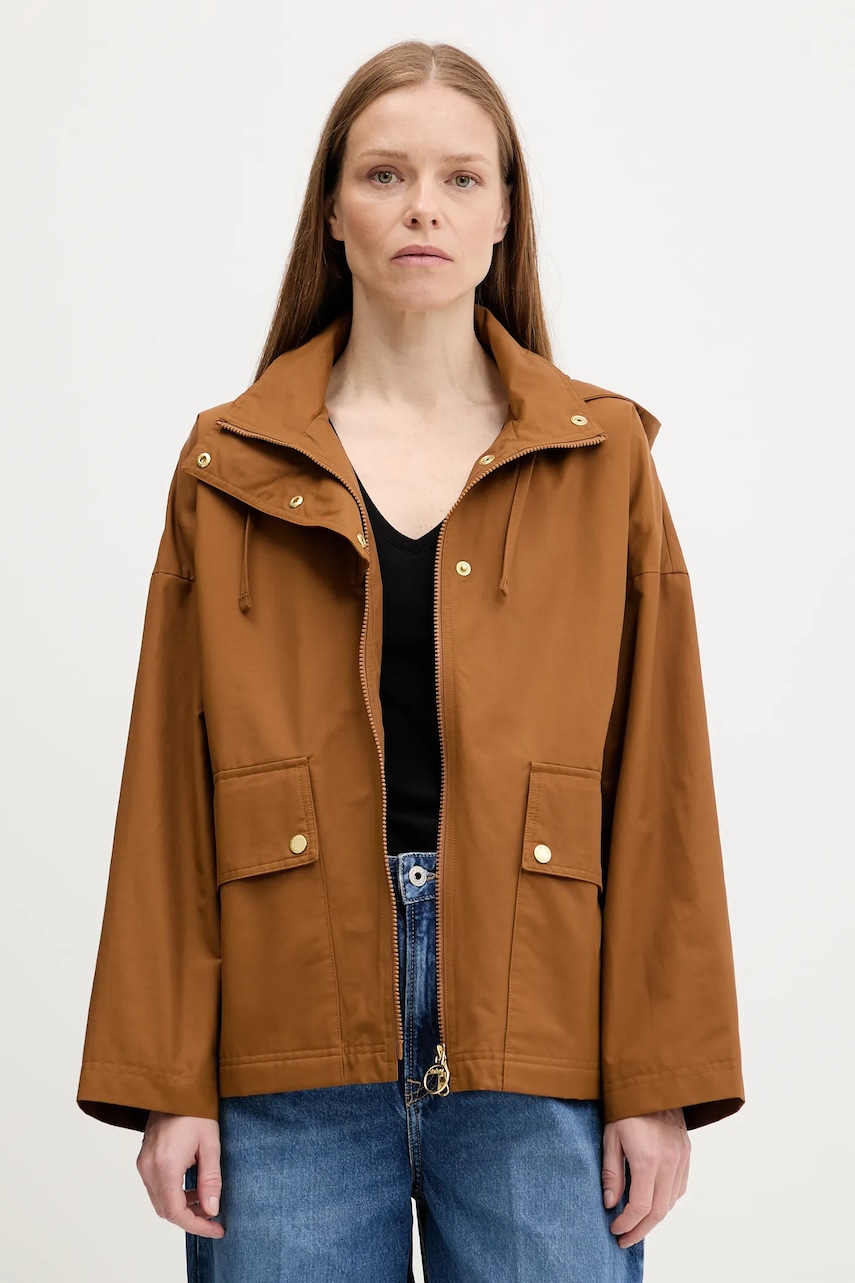 Barbour geaca CECILE culoarea maro, de tranzitie, oversize, LSP0240