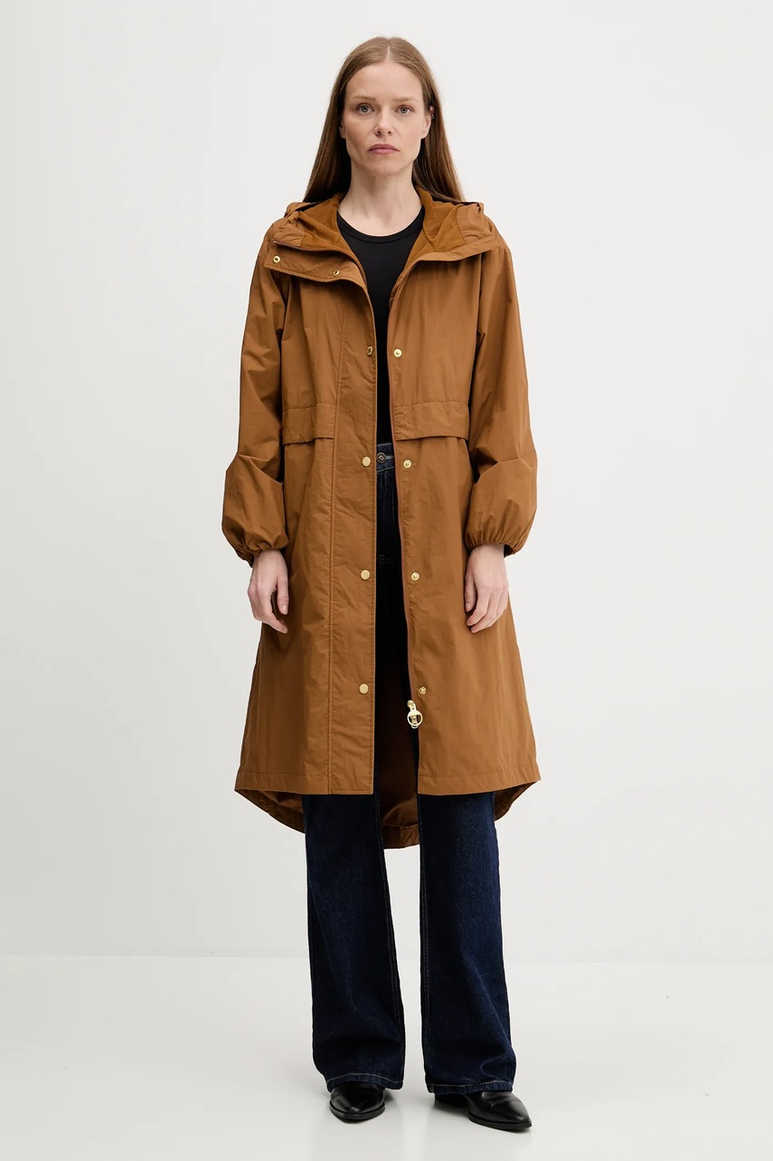 Куртка Barbour NABOO цвет коричневый демисезонная oversize LSP0241