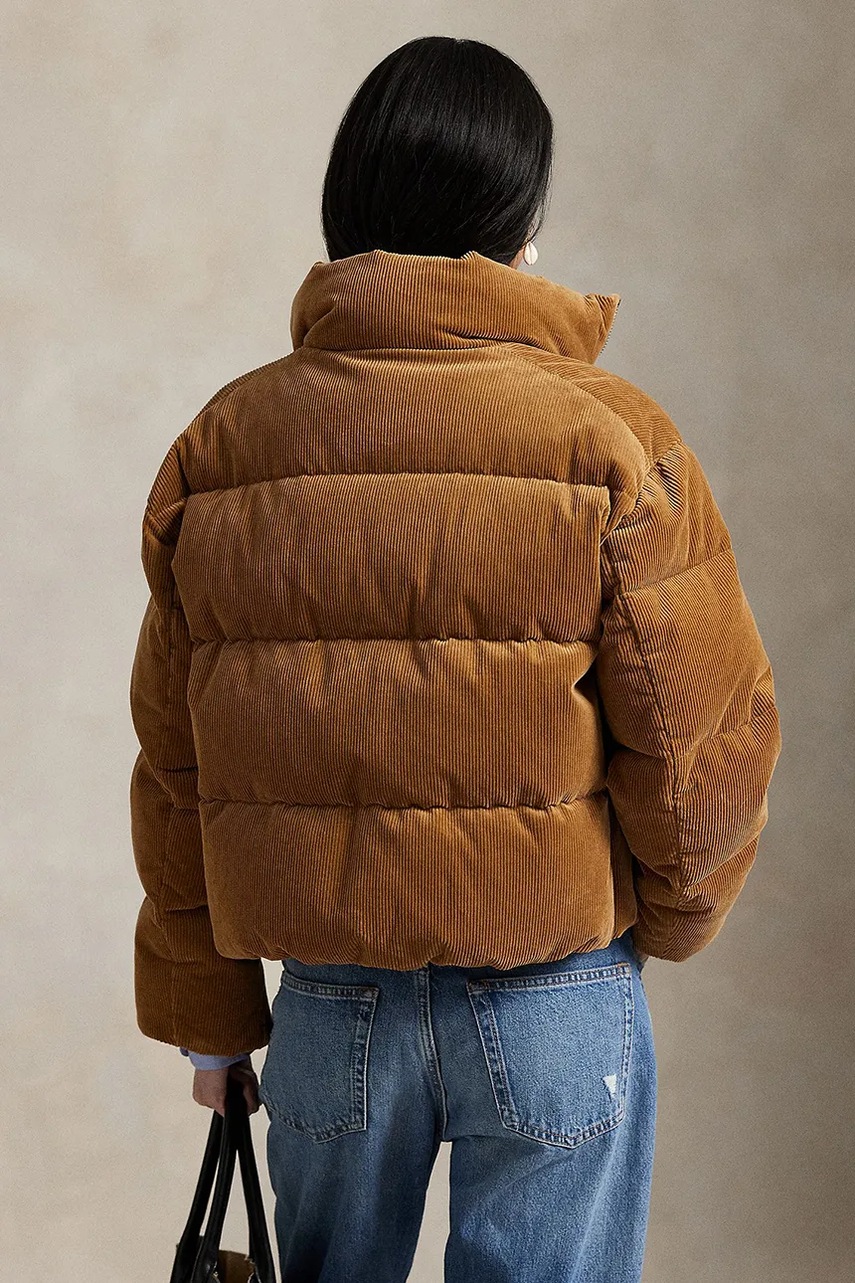 Пуховая куртка Polo Ralph Lauren Woven Puffer цвет бежевый зимняя 211971178