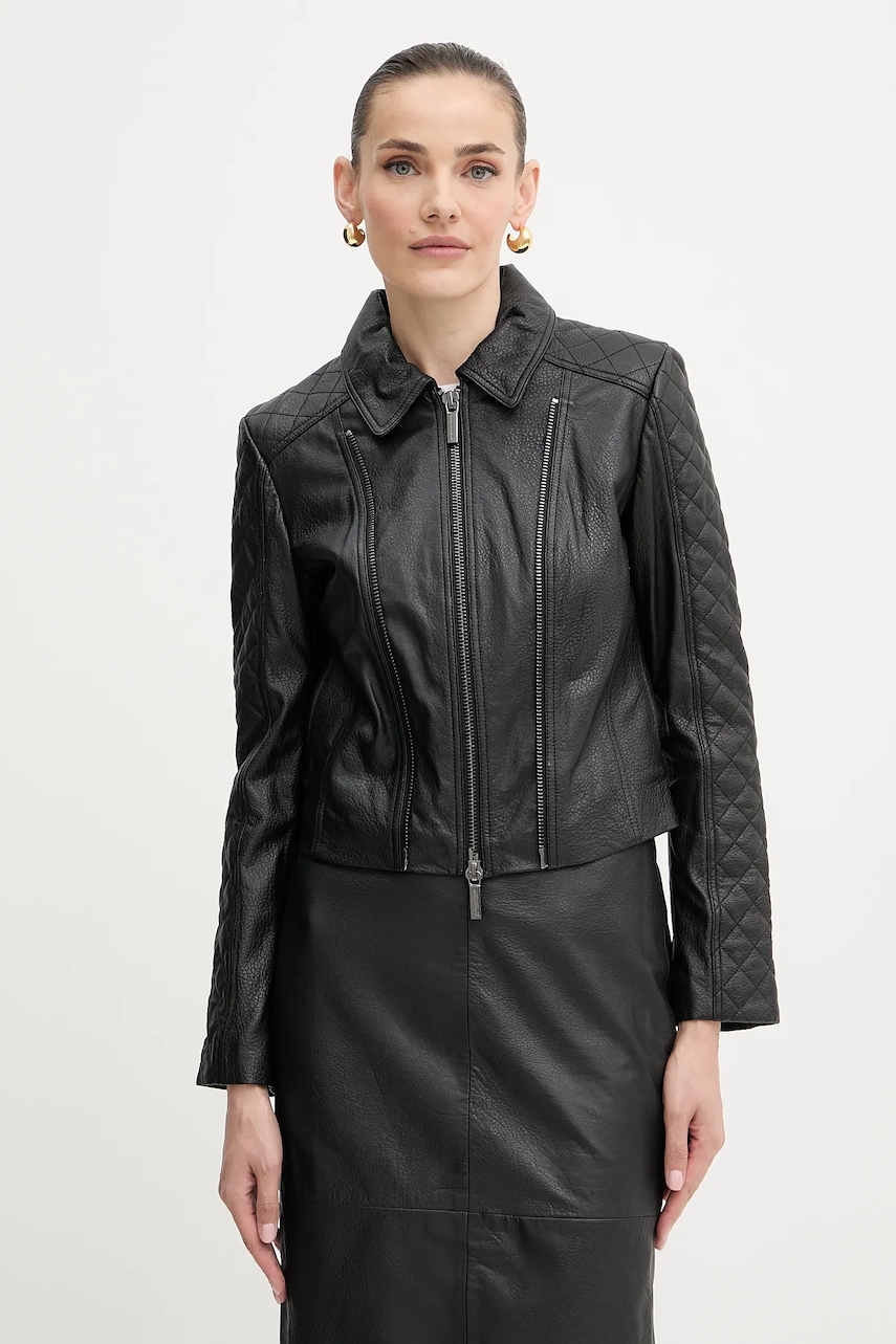 Armani Exchange geacă de piele culoarea negru, de tranzitie, XW000654 AF16212