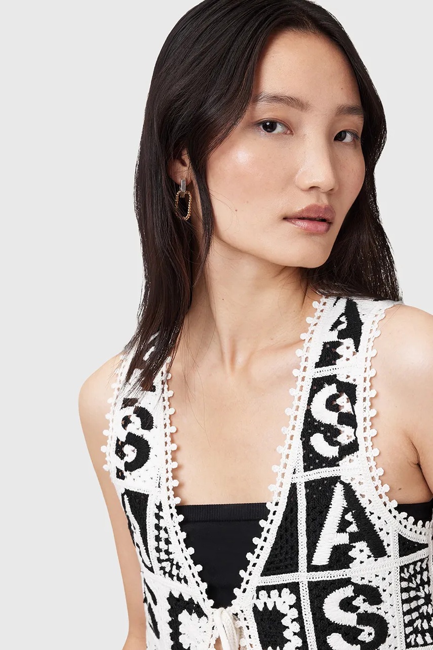 Хлопковая жилетка AllSaints FLORENCE цвет чёрный переходная W067KC