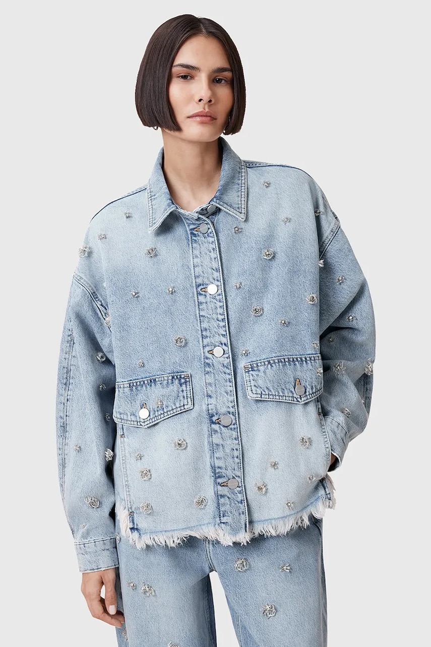 AllSaints geacă de blugi din bumbac HETTIE de tranziție, oversize, W106PC