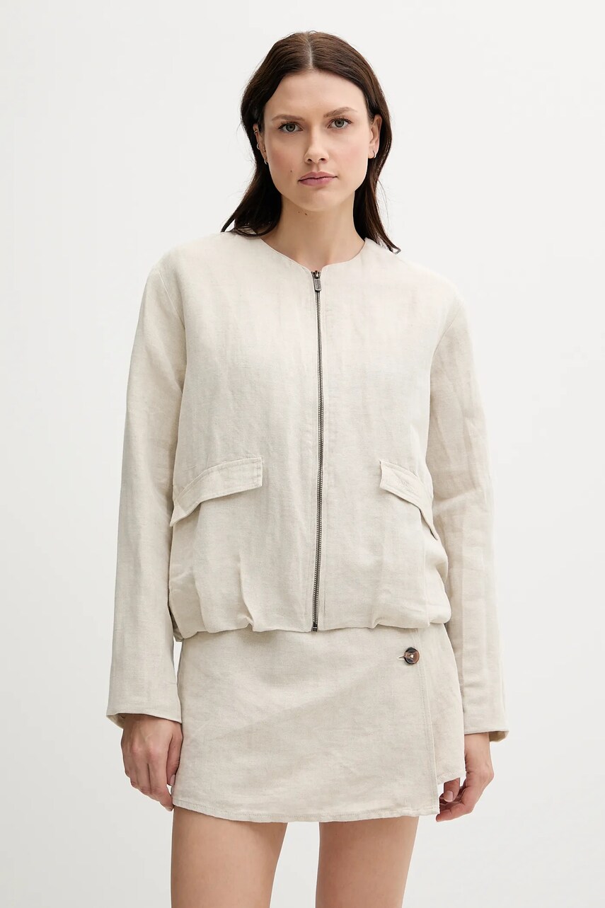 Pepe Jeans geacă de in culoarea bej, de tranzitie, PL402601