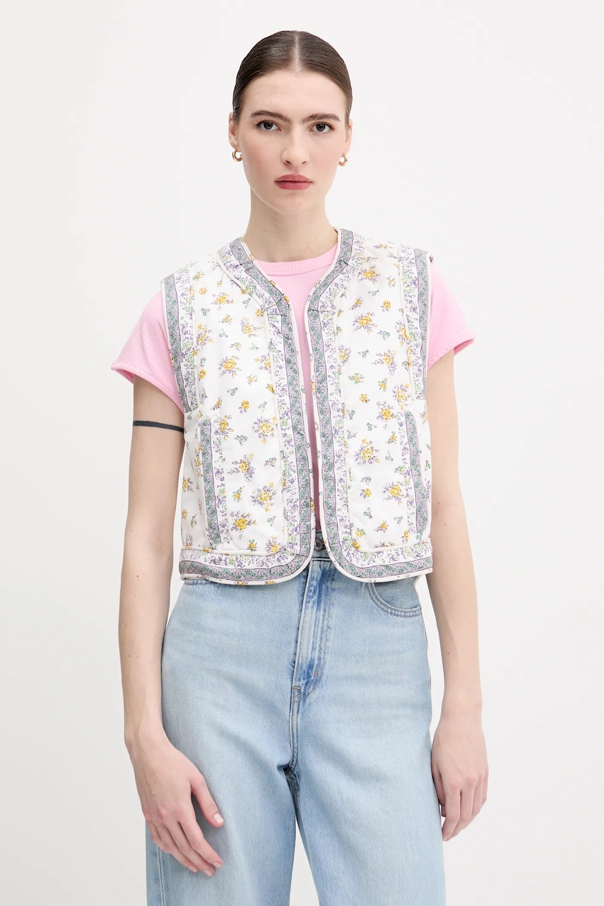 Pepe Jeans vestă cu două fețe culoarea bej, de tranzitie, PL402604