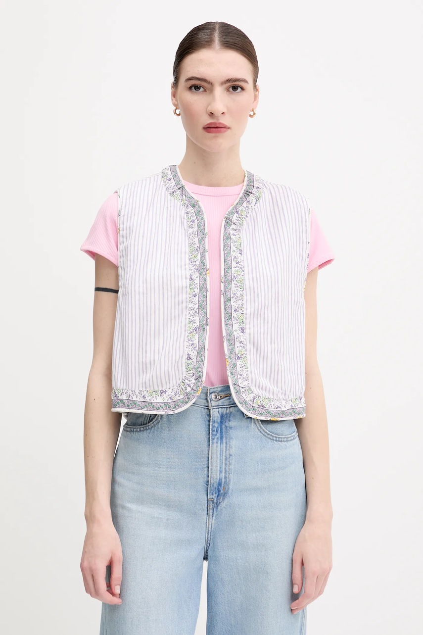 Двусторонняя безрукавка Pepe Jeans цвет бежевый переходная PL402604