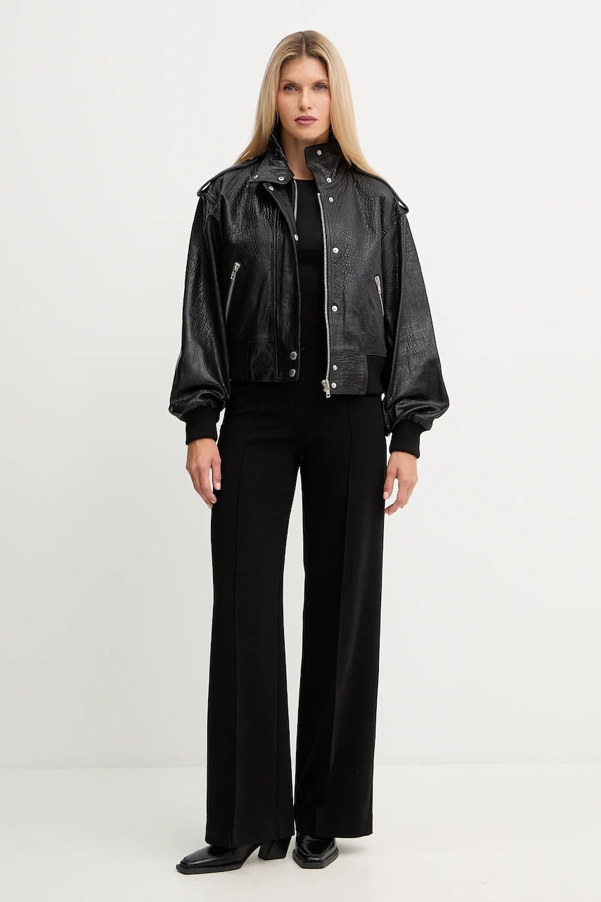 Кожаная куртка Stand Studio Ciara цвет чёрный демисезонная oversize 66526-7970 Кожаная куртка Stand Studio Ciara цвет чёрный демисезонная oversize 66526-7970