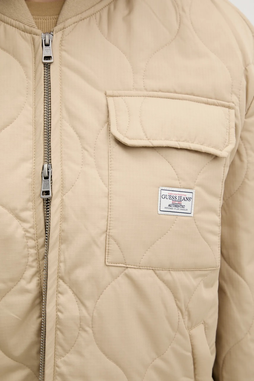 Μπουφάν Guess Jeans χρώμα: μπεζ, W5YL26 WHG02 φωτογραφία
