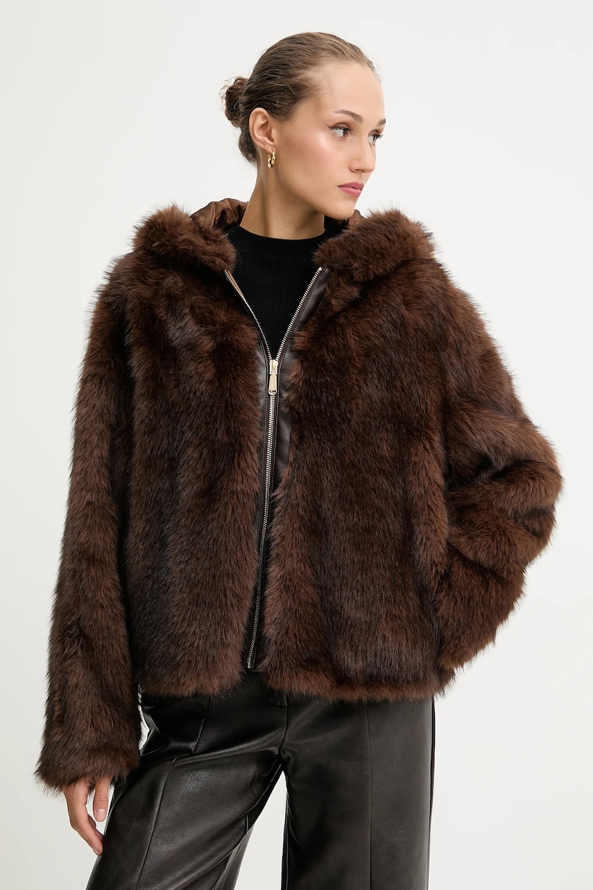 Levně Bunda Blugirl Blumarine hnědá barva, přechodná, RF5240.E1094