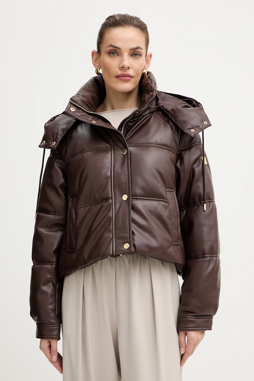 Fracomina geacă culoarea maro, de iarnă, oversize, FS25WC3002P41101