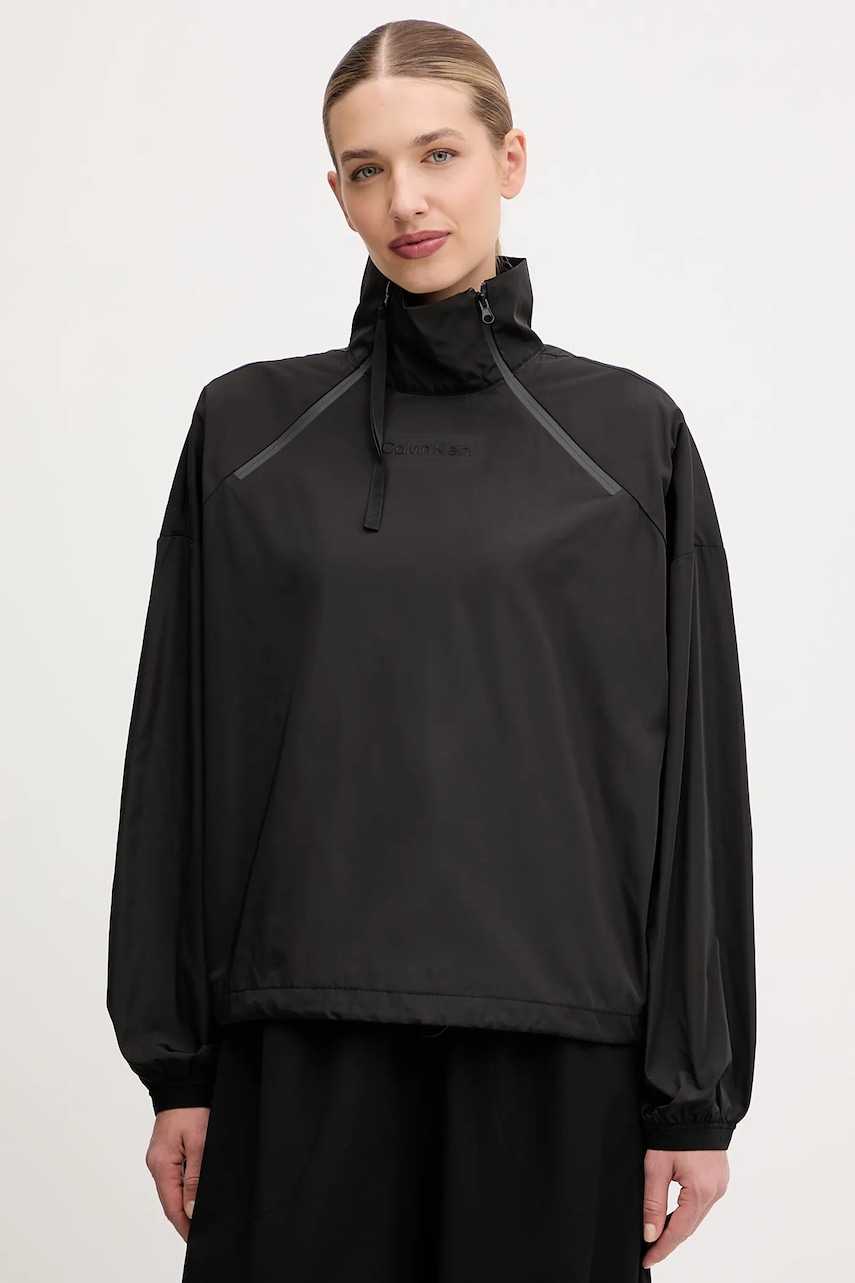 

Яке Calvin Klein Performance в черно преходен модел с уголемена кройка LVGWF5J405, Черен