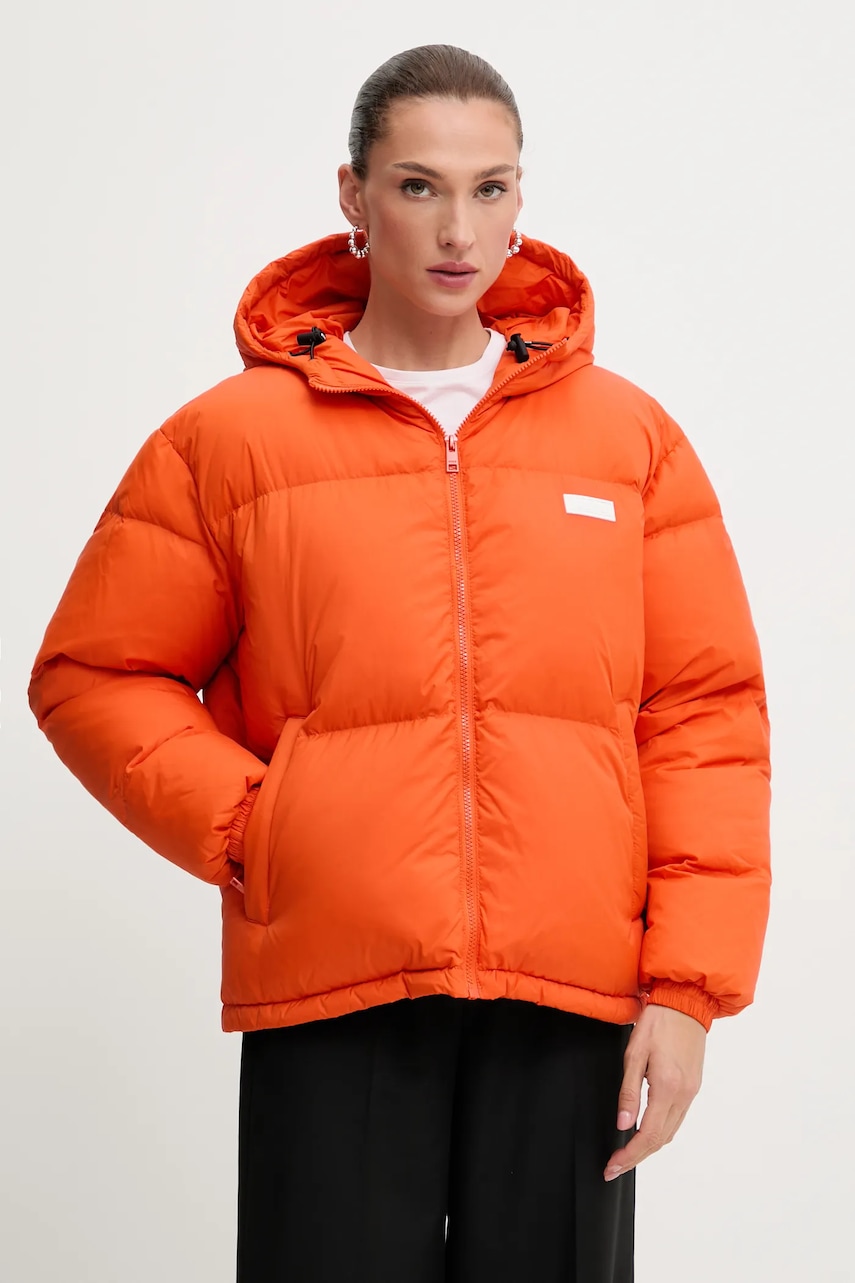 Levně Péřová bunda MSGM oranžová barva, zimní, 3941MDH09.257623