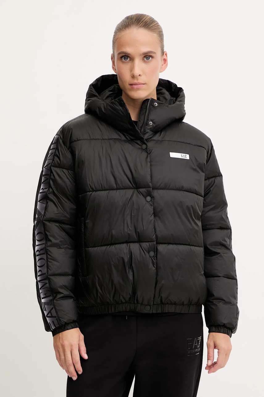 EA7 Emporio Armani geacă culoarea negru, de iarnă, AF16413.7W000681