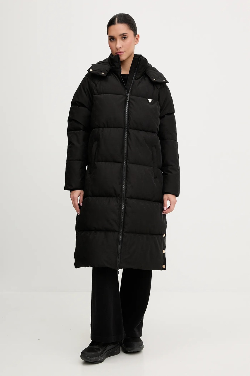 Bunda Guess 4G černá barva, zimní, oversize, V5BL08 WGLW2
