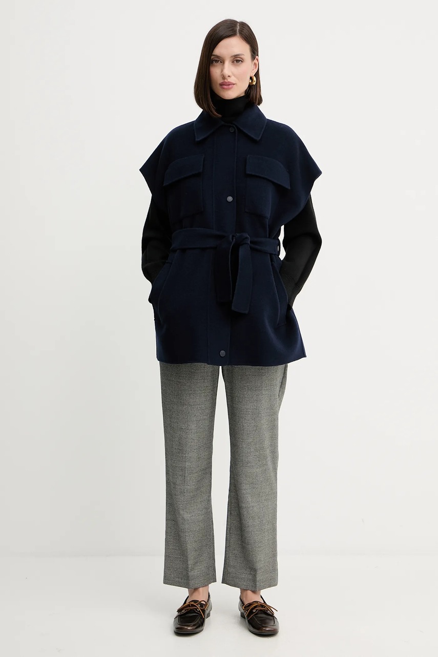 Безрукавка с шерстью Weekend Max Mara ELEGIA цвет синий демисезонная 2525276021600