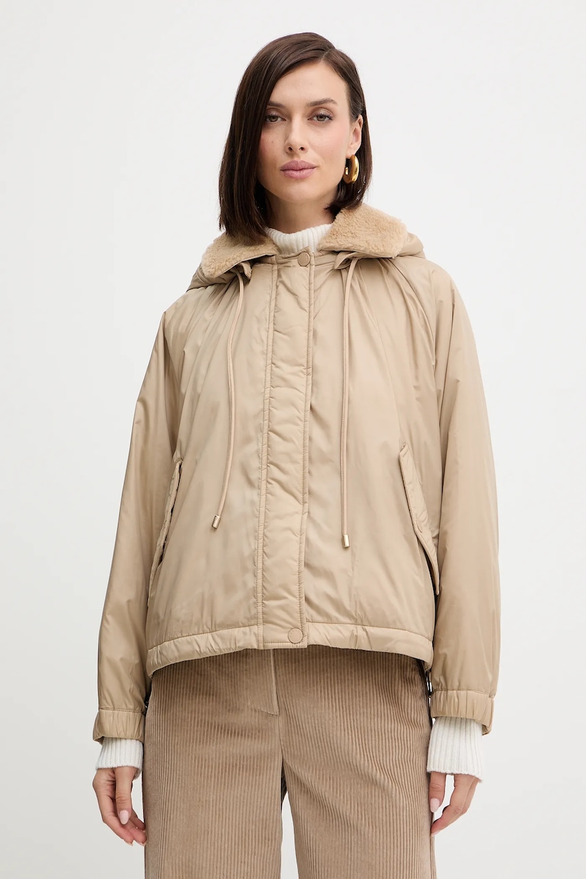 Levně Oboustranná bunda Weekend Max Mara ARLES béžová barva, přechodná, oversize, 2525486031600