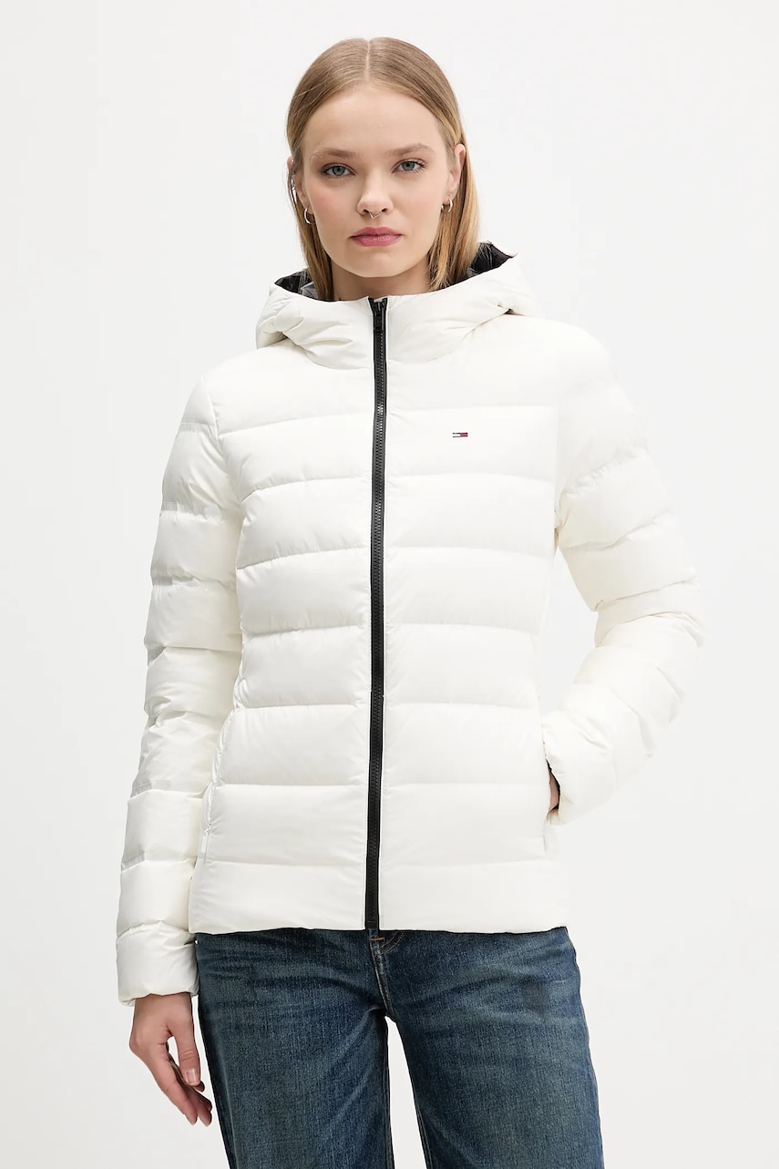 Tommy Jeans geacă de puf culoarea alb, de iarnă, DW0DW21617