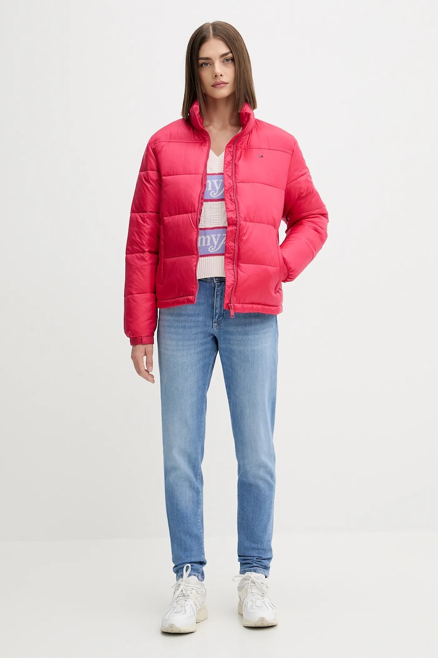 Куртка Tommy Jeans цвет розовый зимняя DW0DW21619 Куртка Tommy Jeans цвет розовый зимняя DW0DW21619