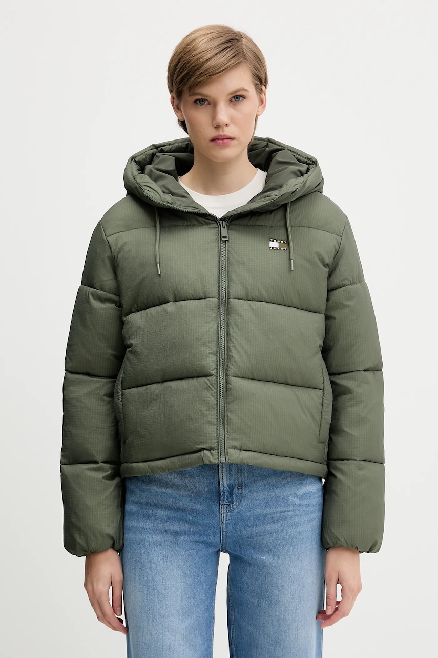 Tommy Jeans geacă culoarea verde, de iarnă, DW0DW21625