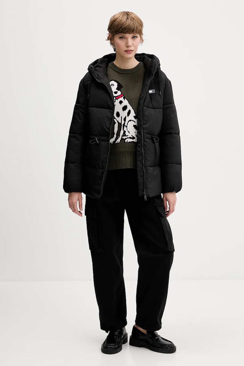 Куртка Tommy Jeans цвет чёрный зимняя oversize DW0DW21626 Куртка Tommy Jeans цвет чёрный зимняя oversize DW0DW21626