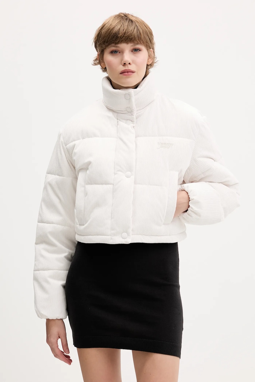 Tommy Jeans geacă culoarea alb, de iarnă, oversize, DW0DW21658