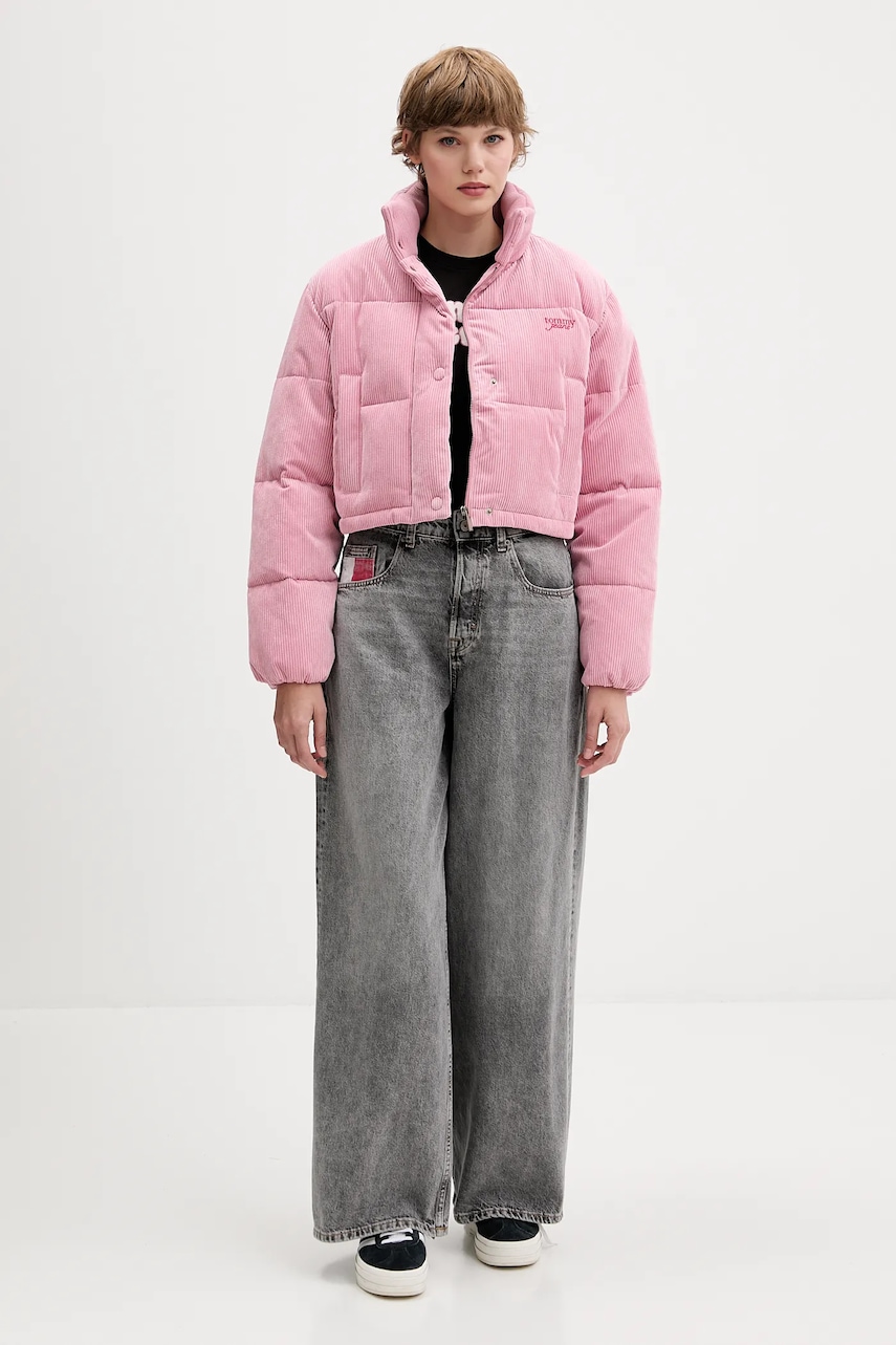 Куртка Tommy Jeans цвет розовый зимняя oversize DW0DW21658 Куртка Tommy Jeans цвет розовый зимняя oversize DW0DW21658