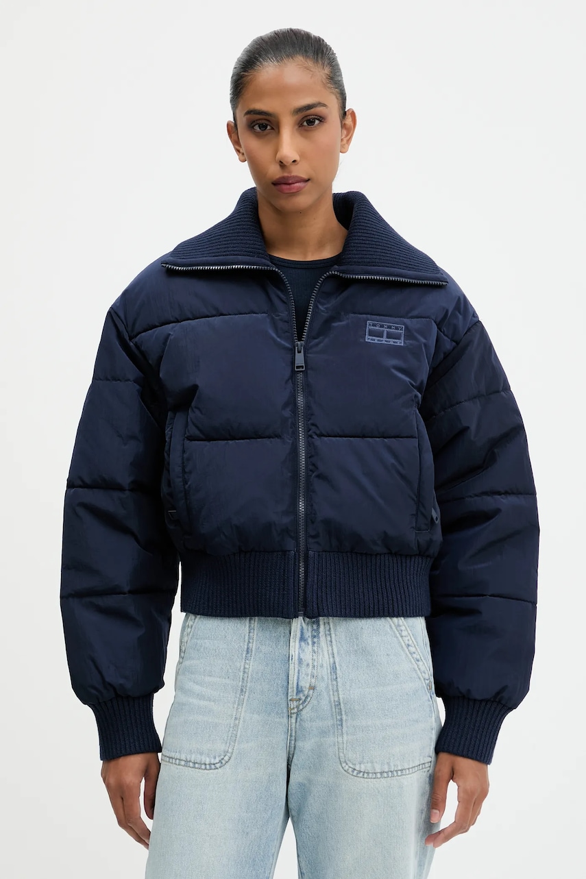 Tommy Jeans geacă culoarea bleumarin, de iarnă, oversize, DW0DW21659