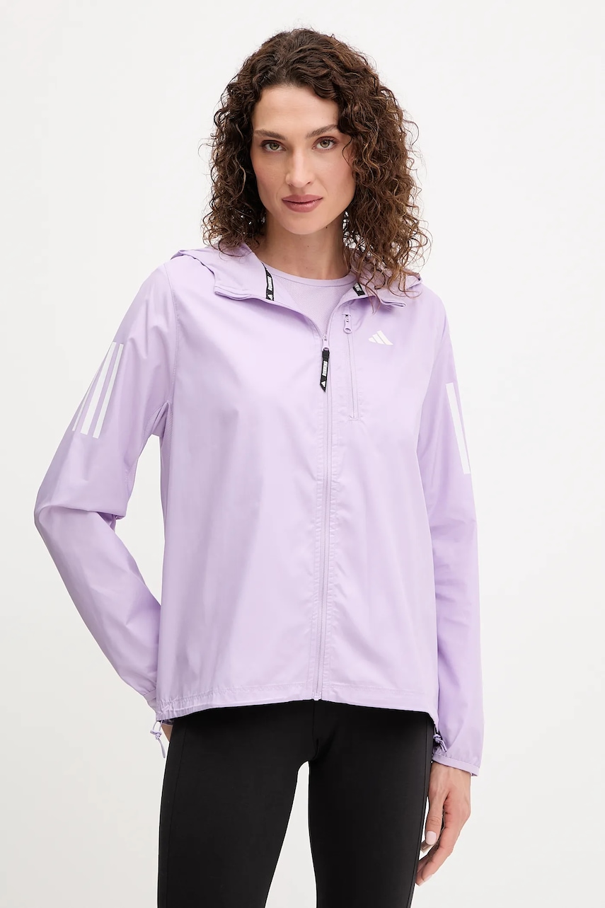 adidas Performance jachetă de alergare Own The Run culoarea violet, JX2264