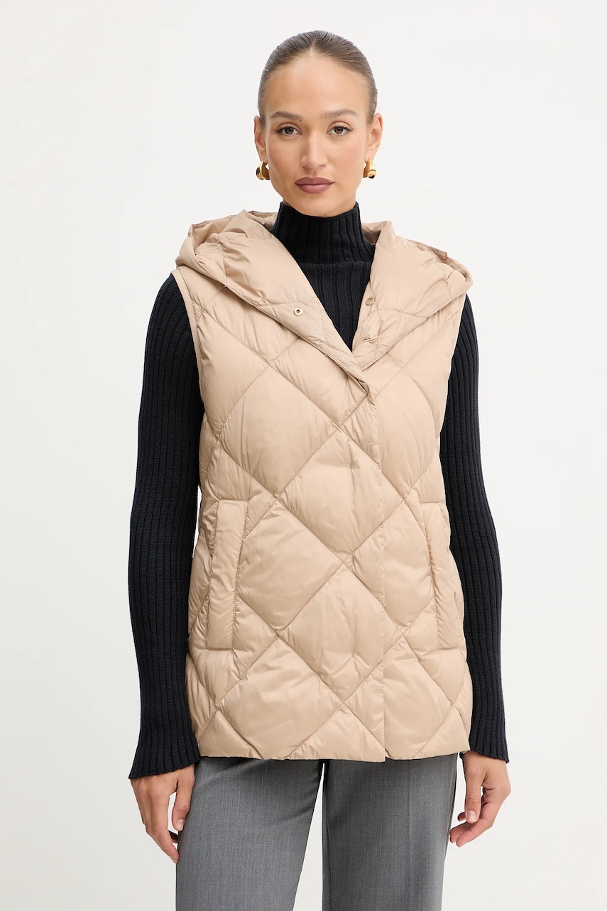 Weekend Max Mara vestă de puf FRUTTO culoarea bej, de iarnă, 2525296012600