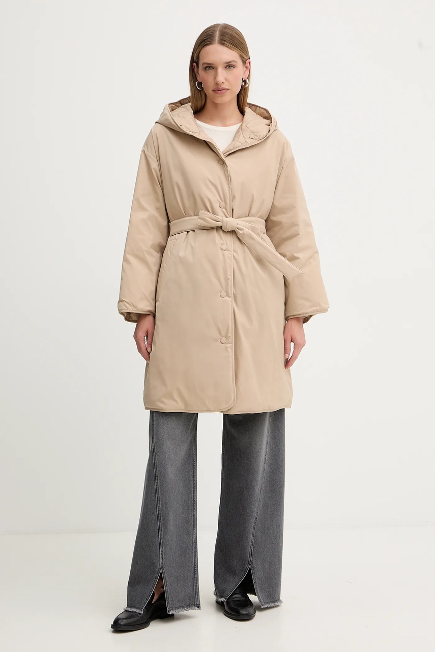 Weekend Max Mara geacă BANFY culoarea bej, de tranziție, 2525496042600