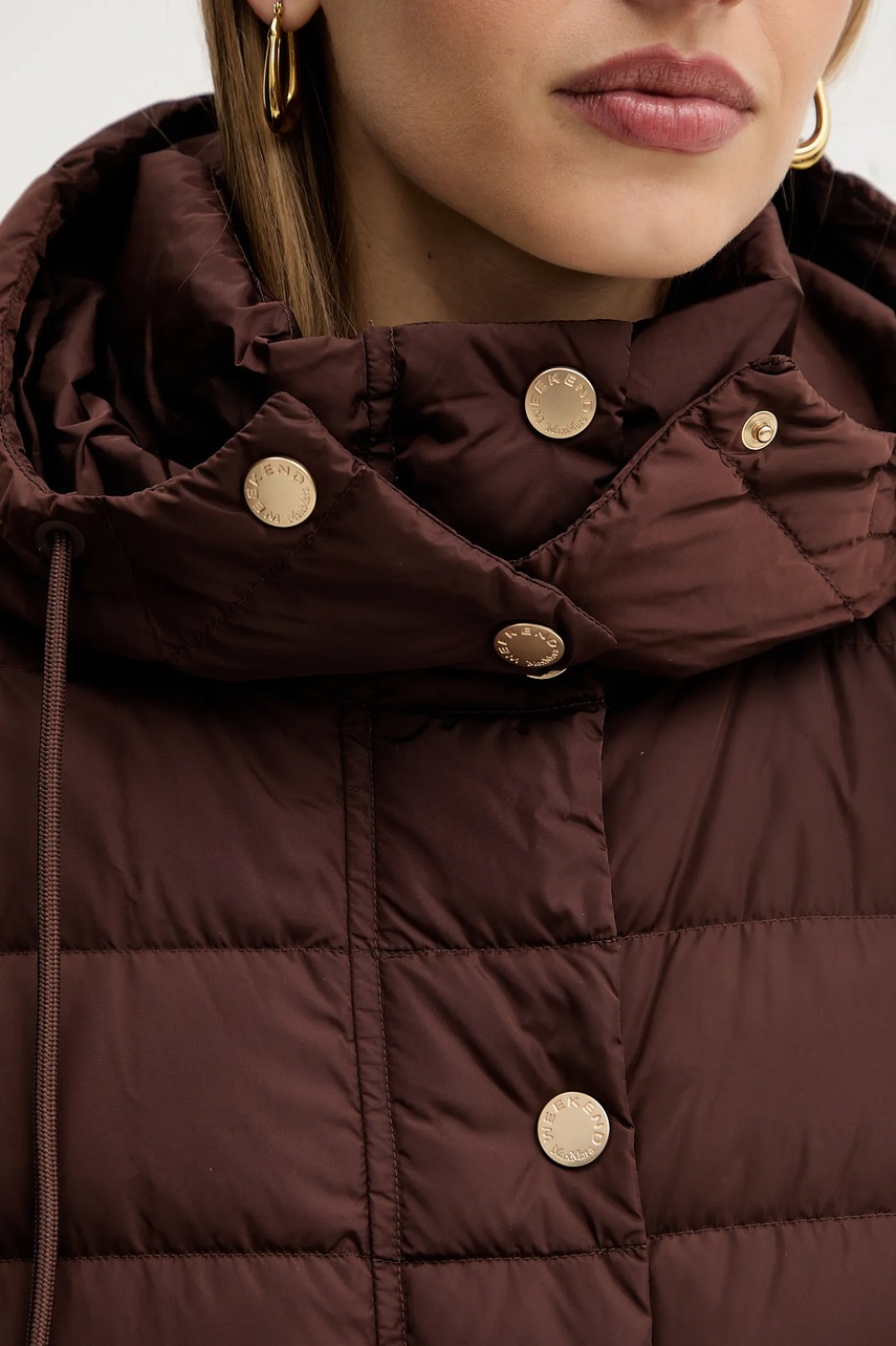 Μπουφάν με επένδυση από πούπουλα Weekend Max Mara CERBERO χρώμα: καφέ, 2525496052600 φωτογραφία