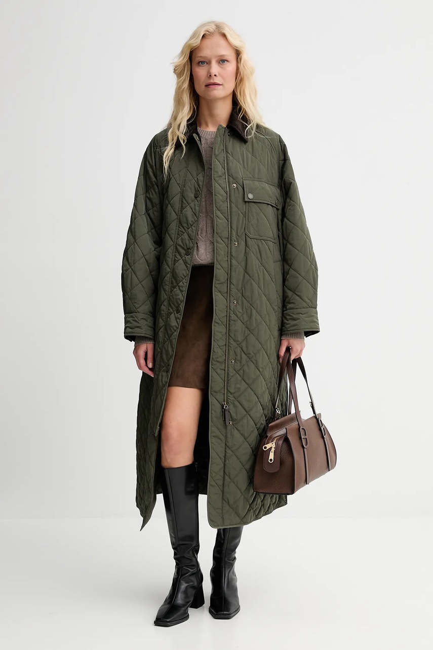 Куртка Weekend Max Mara COCCOLE цвет зелёный демисезонная oversize 2525496092600