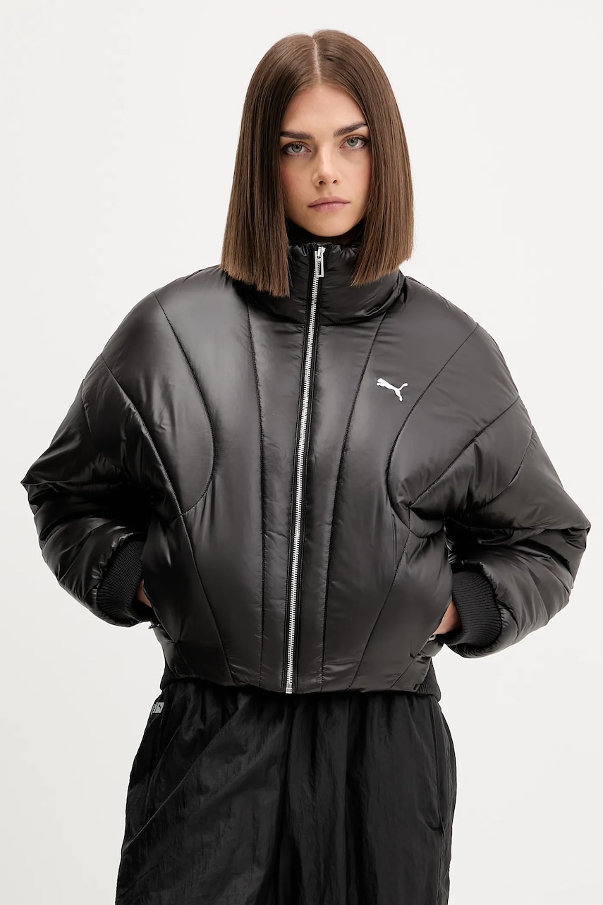 Puma geacă culoarea negru, de iarnă, oversize, 632173