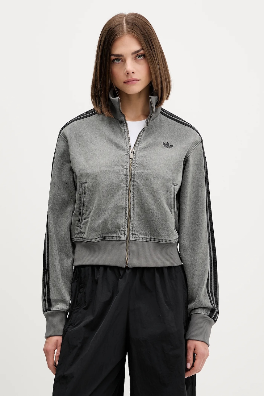 adidas Originals geacă bomber Denim Tt culoarea gri, de tranzitie, JY2564