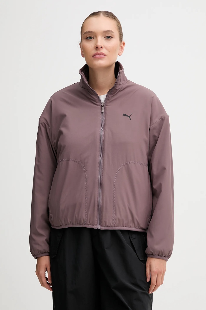 Двусторонняя куртка Puma цвет фиолетовый демисезонная oversize 688386