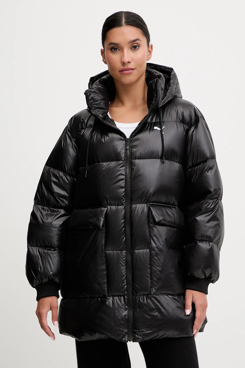 Puma geacă de puf culoarea negru, de iarnă, 688389