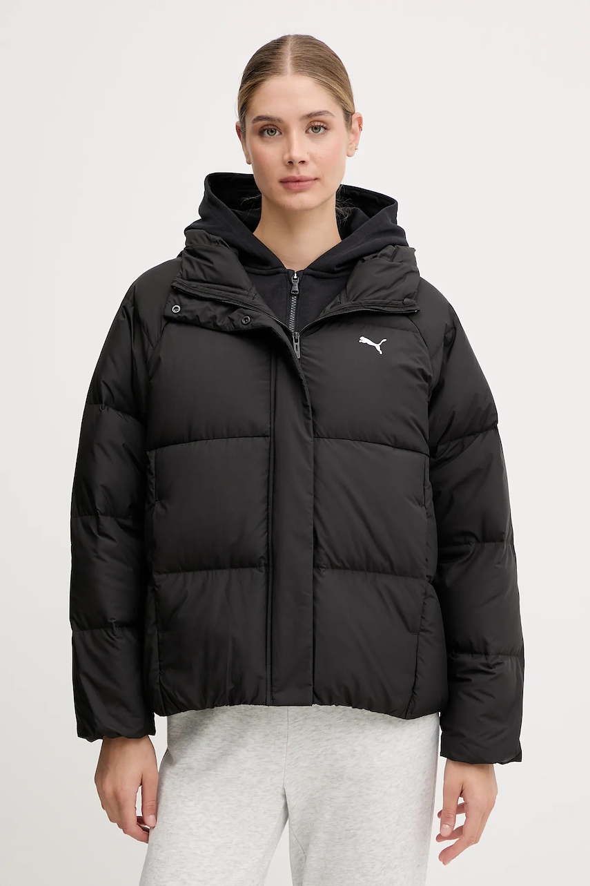 Levně Péřová bunda Puma černá barva, zimní, 688392