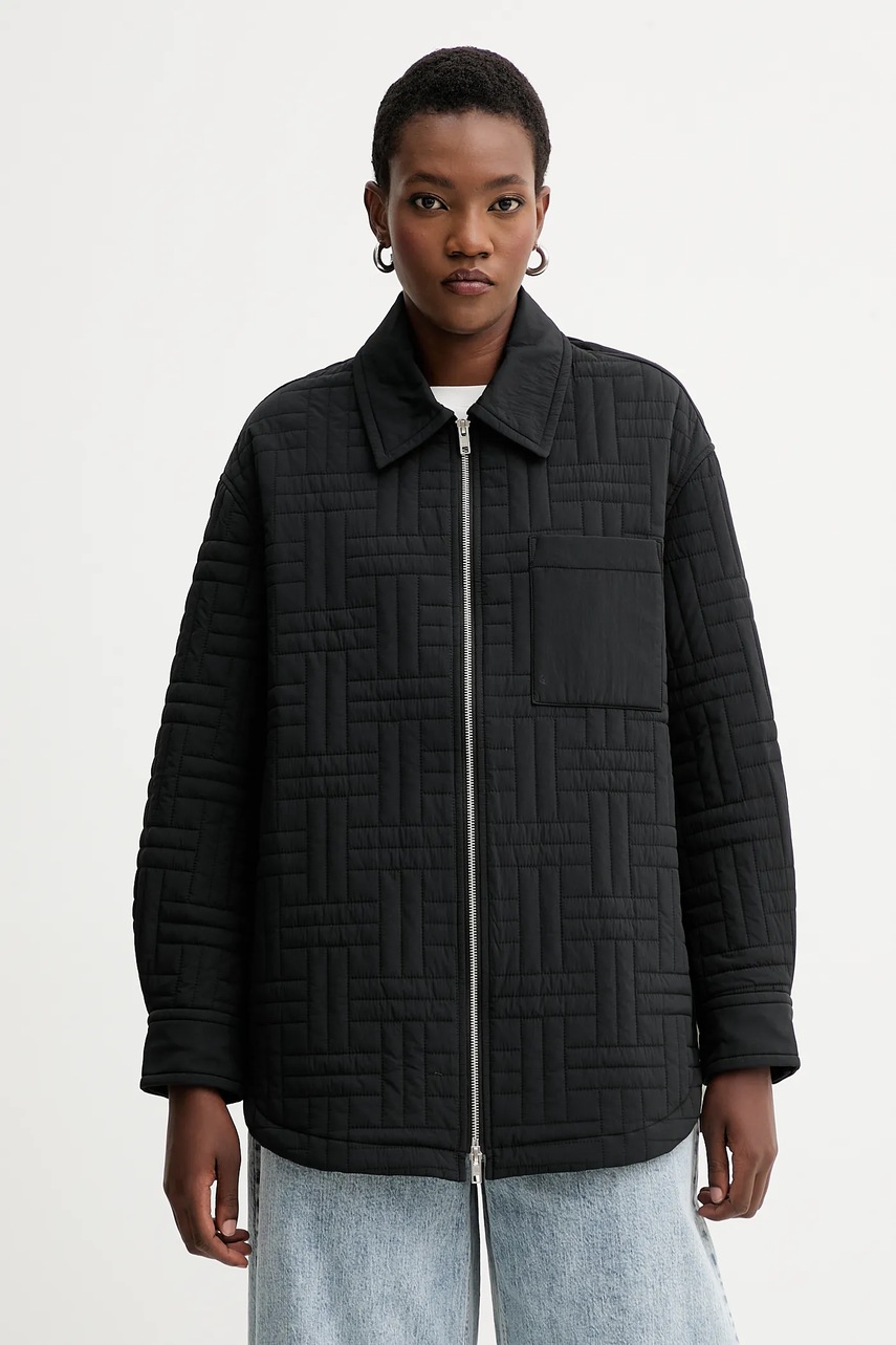 Kenzo geacă culoarea negru, de tranziție, oversize, FF62BL2399NN